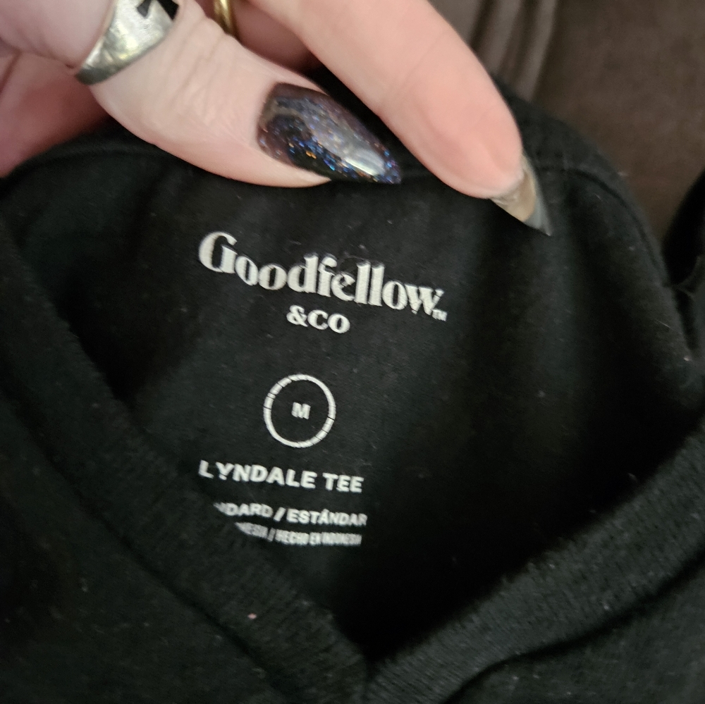 Black V neck T